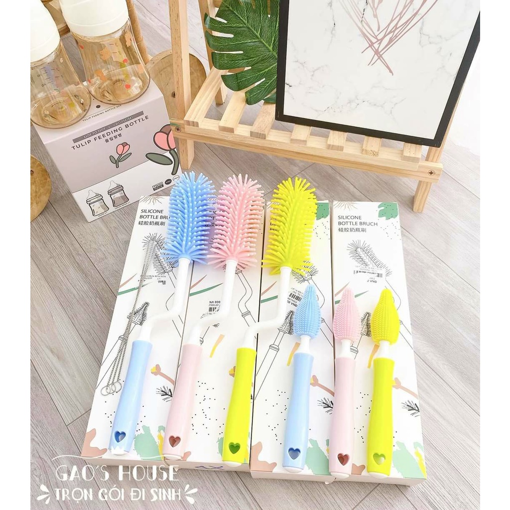 Bộ cọ bình sữa SILICON SIÊU BỀN MOONSHIP/ CỌ 3 CHI TIẾT