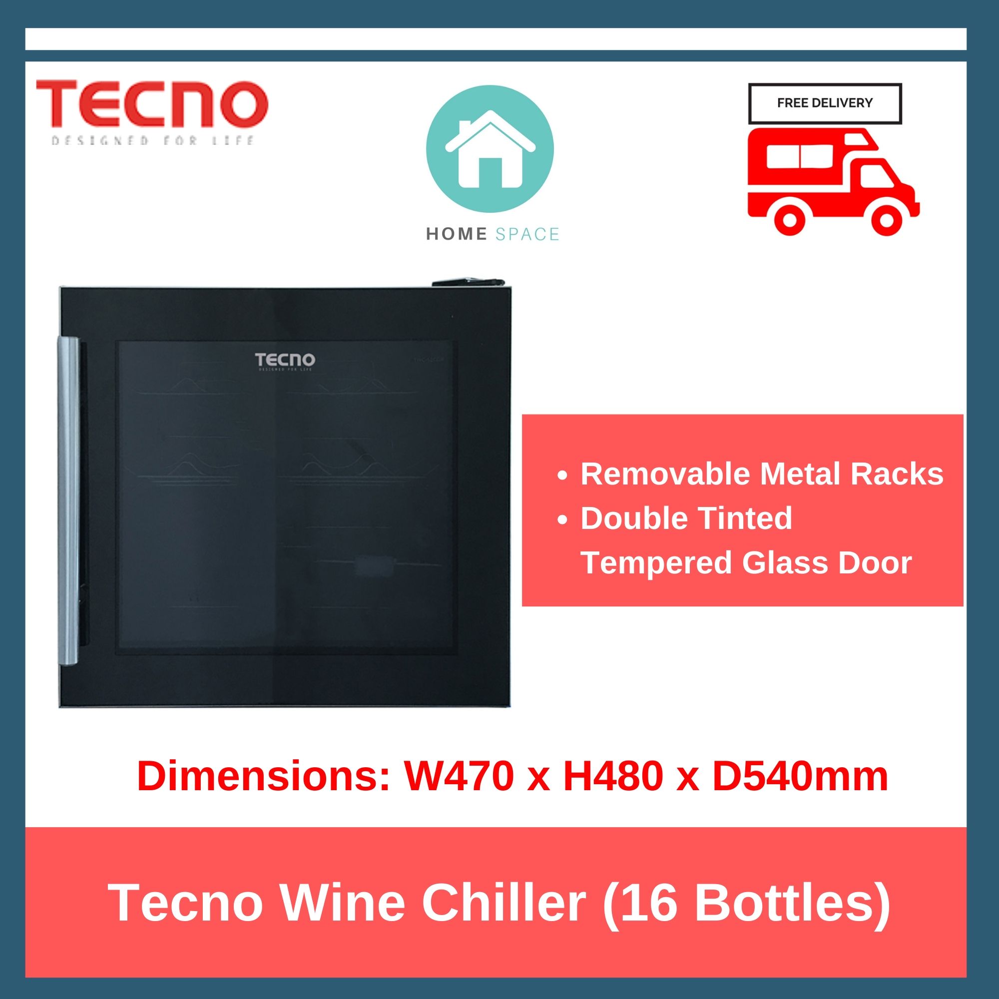 Tecno Wine Chiller (16 Bottles) TWC 52CDN Free Delivery Lazada