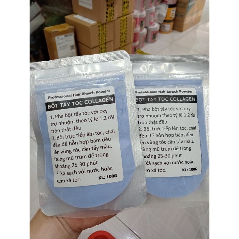 Bột tẩy tóc xanh dương bịch 100g (Tặng bao tay)