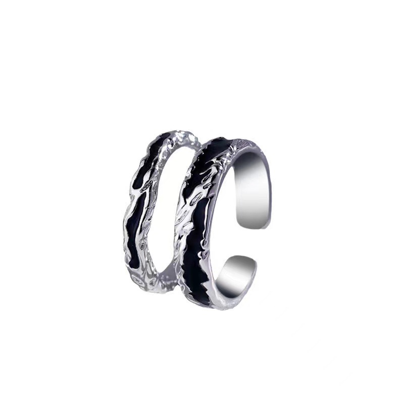 Vintage Green Cylinder Shadow Ring Men's and Women's Cold Wind Open ...