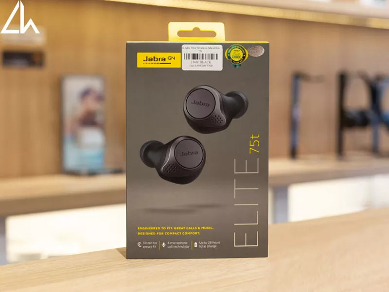 Tai nghe Bluetooth True Wireless Jabra Elite 75T, Chất Âm Thanh Cao, Âm Trầm Mạnh Mẽ, Chống Nước và Chống Bụi IP55, Pin liên tục 28h, Tích hợp với các hệ điều hành hiện nay