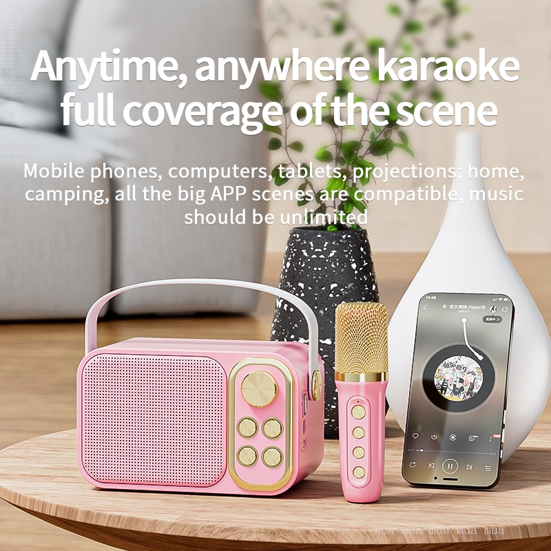Loa Karaoke Mini Có Micro Bộ Micro Âm Thanh KTV Tại Nhà
