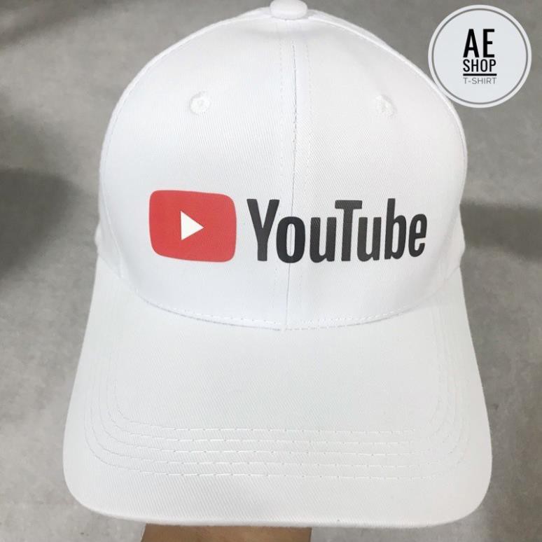 ( SALE 50%) Mũ nón in logo youtube có 2 màu nón đen trắng