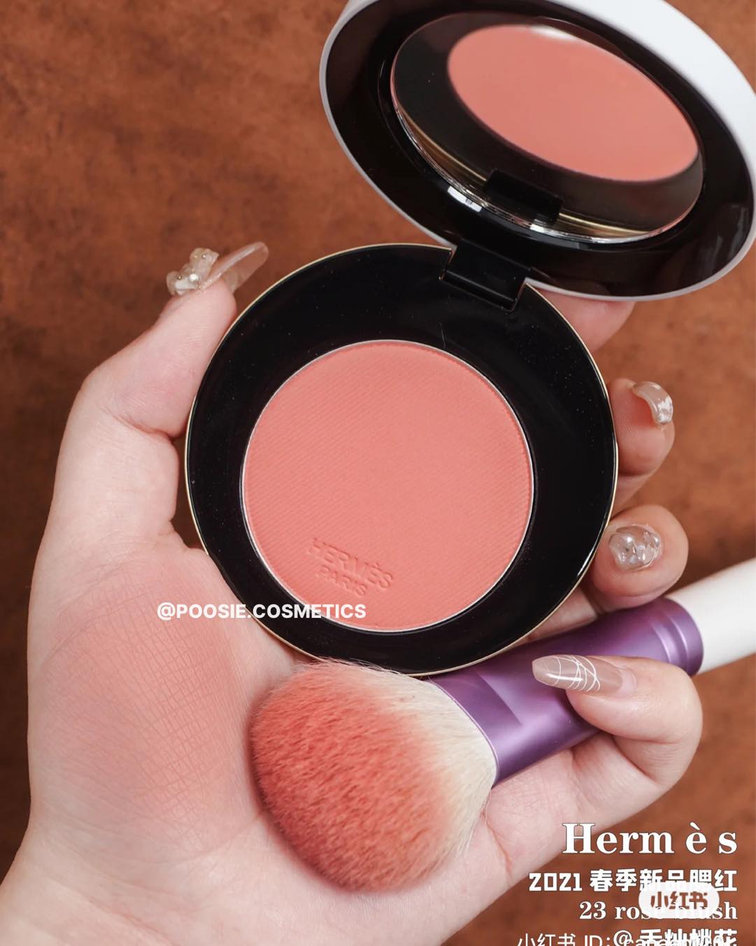 Phấn Má Hồng Rose Hermes Silky Blush Powder