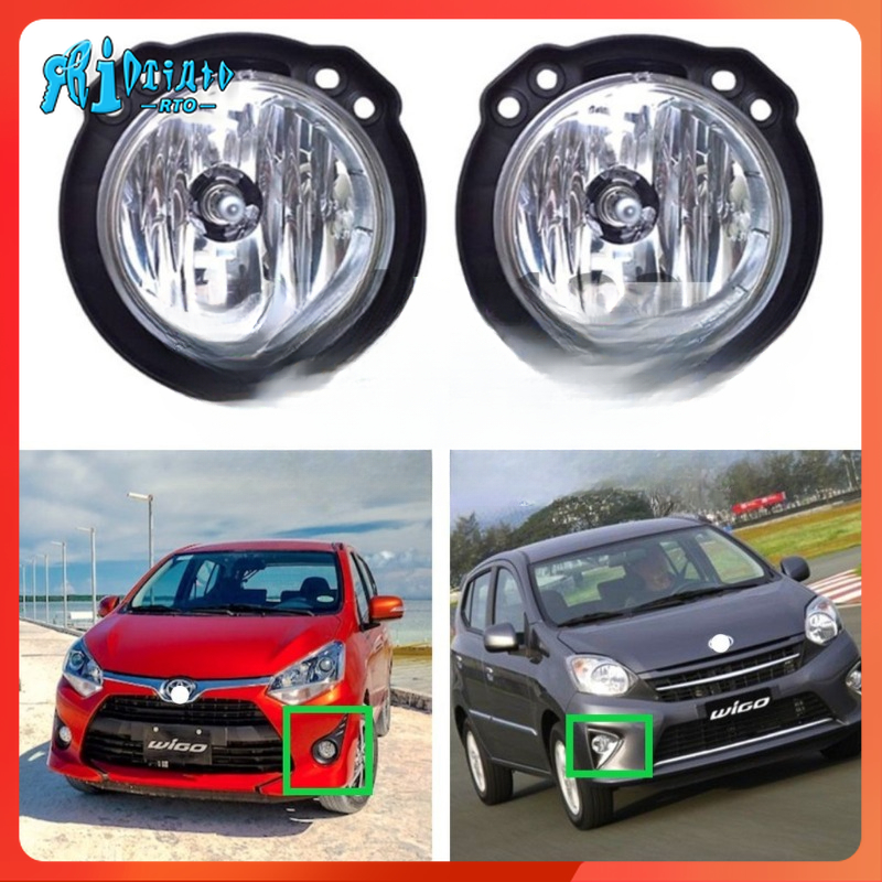 Rto fog lamp fog light front bumper lamp for toyota wigo 2012 2013 2014 2015 2016 2017 2018 2019 2020 2021