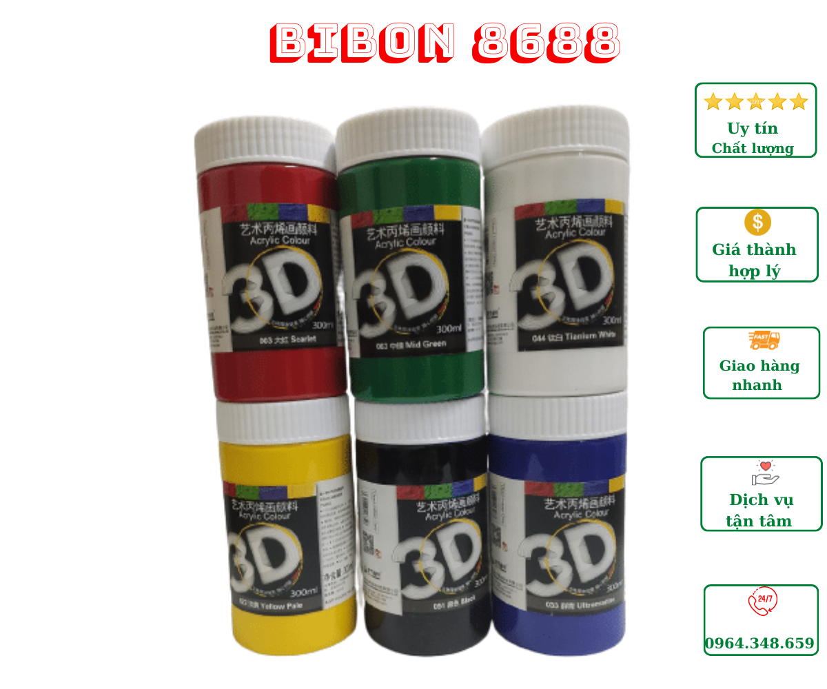 Màu Acrylic 3D hộp 300ml