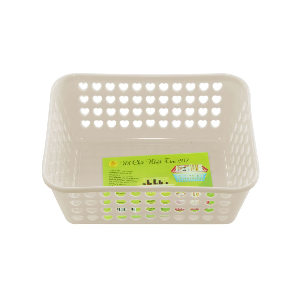 Rổ chữ nhật hình tim TỰ LẬP TL207 - 12cm - (Giao Màu Ngẫu Nhiên)