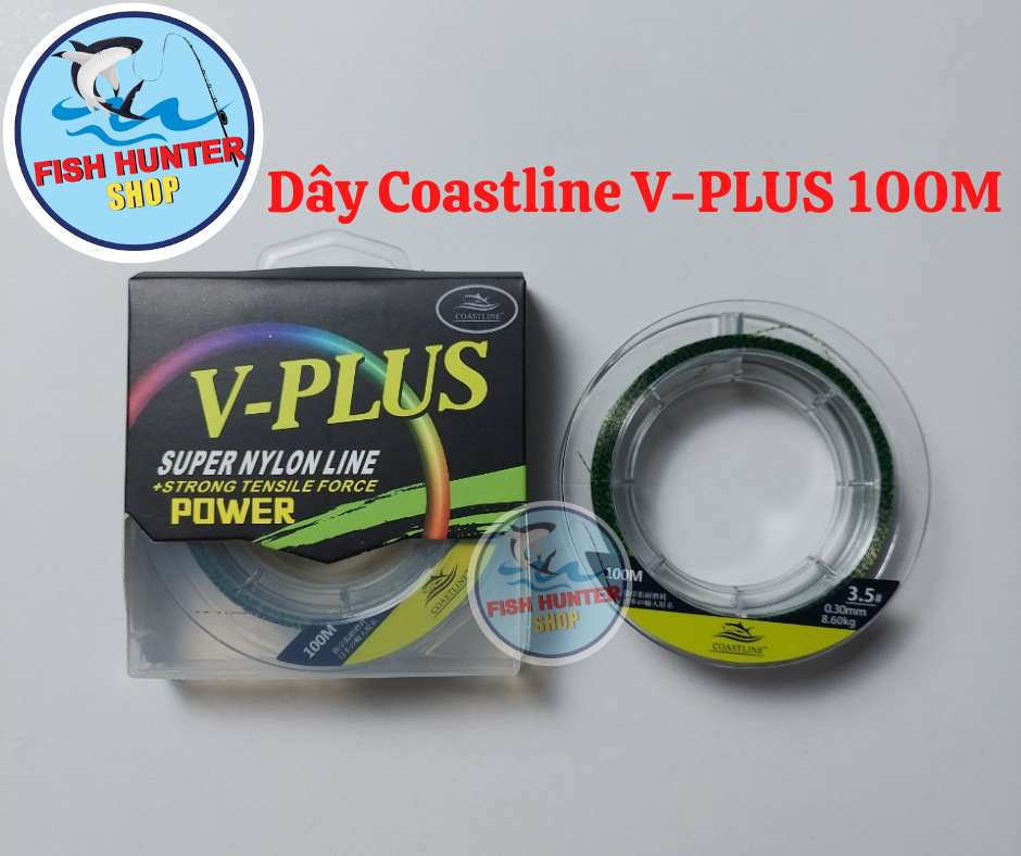 Dây cước câu cá Coastline V-Plus Green 100m/ Cước câu cá V-Plus