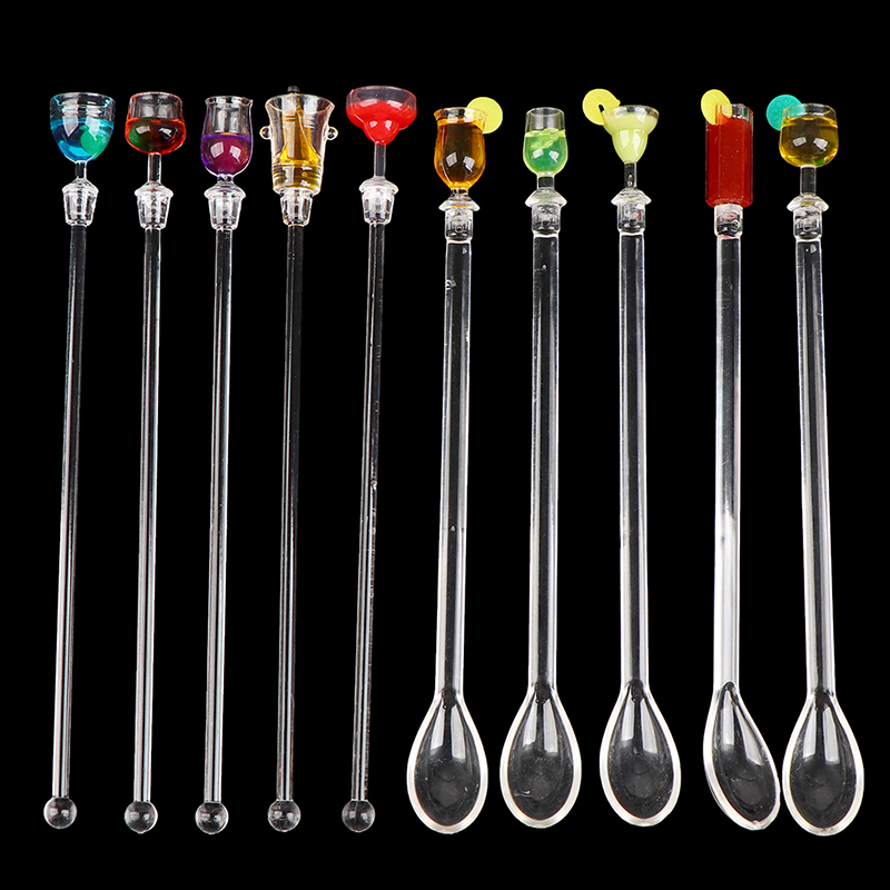 Cocktail Stirrer Drink Mixing Stick Set Acrylic Cocktail Mixer Blender Bar Supplies Swizzle Stirrer JINBING.