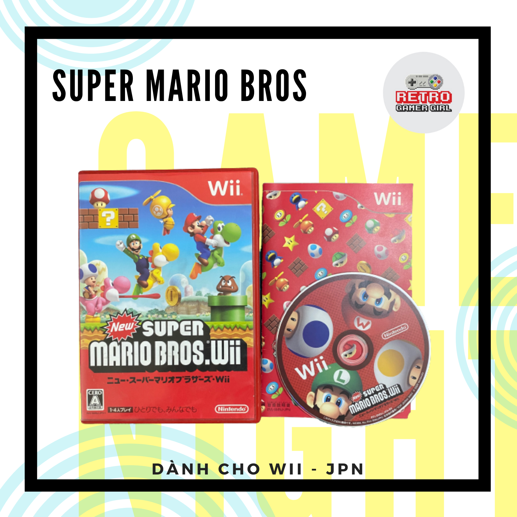 Đĩa game Super Mario Bros Wii hệ Nhật