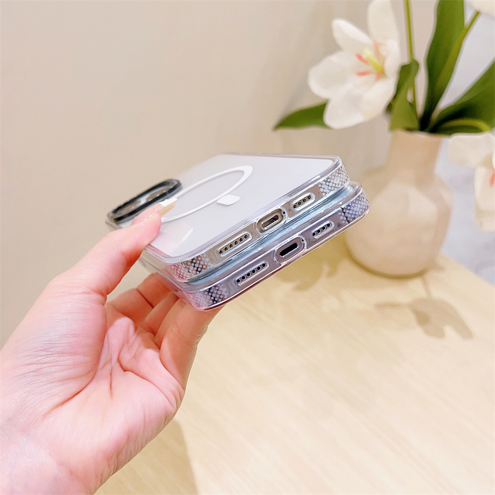 Crystal Clear Magsafe Case for iPhone 15 14 13 Pro Max Hard Acrylic Case Protective Wireless Charge Support Anti-Impact Cover