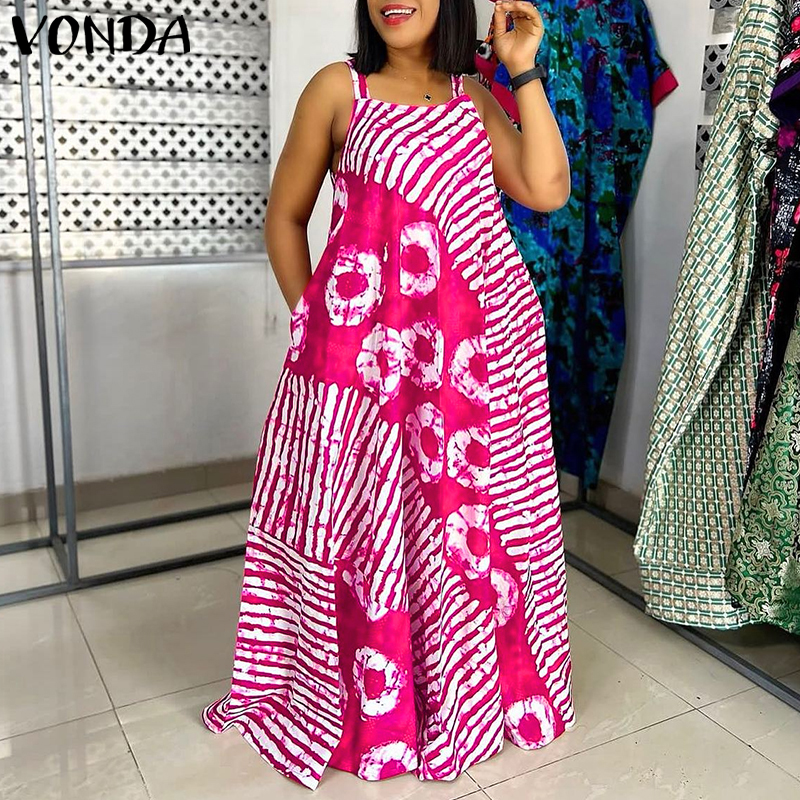chinese dress ladies Plus Size 5XL VONDA Women Party Summer Long Maxi Dress Fashion Satin  Sundress Bohemian Round Neck 3/4 Bat Sleeve Vestidos Robe main image 0