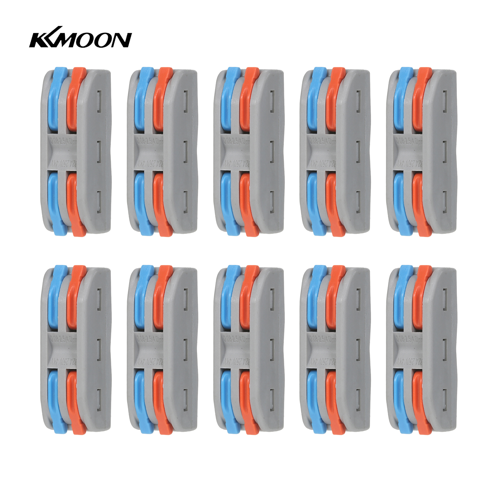 KKmoon 10pcs Wire Connectors Compact Splicing Connectors Cable Connector Set Lever Lock Connectors Universal Wiring Cable Connector Fast Push-in Conductor Terminals