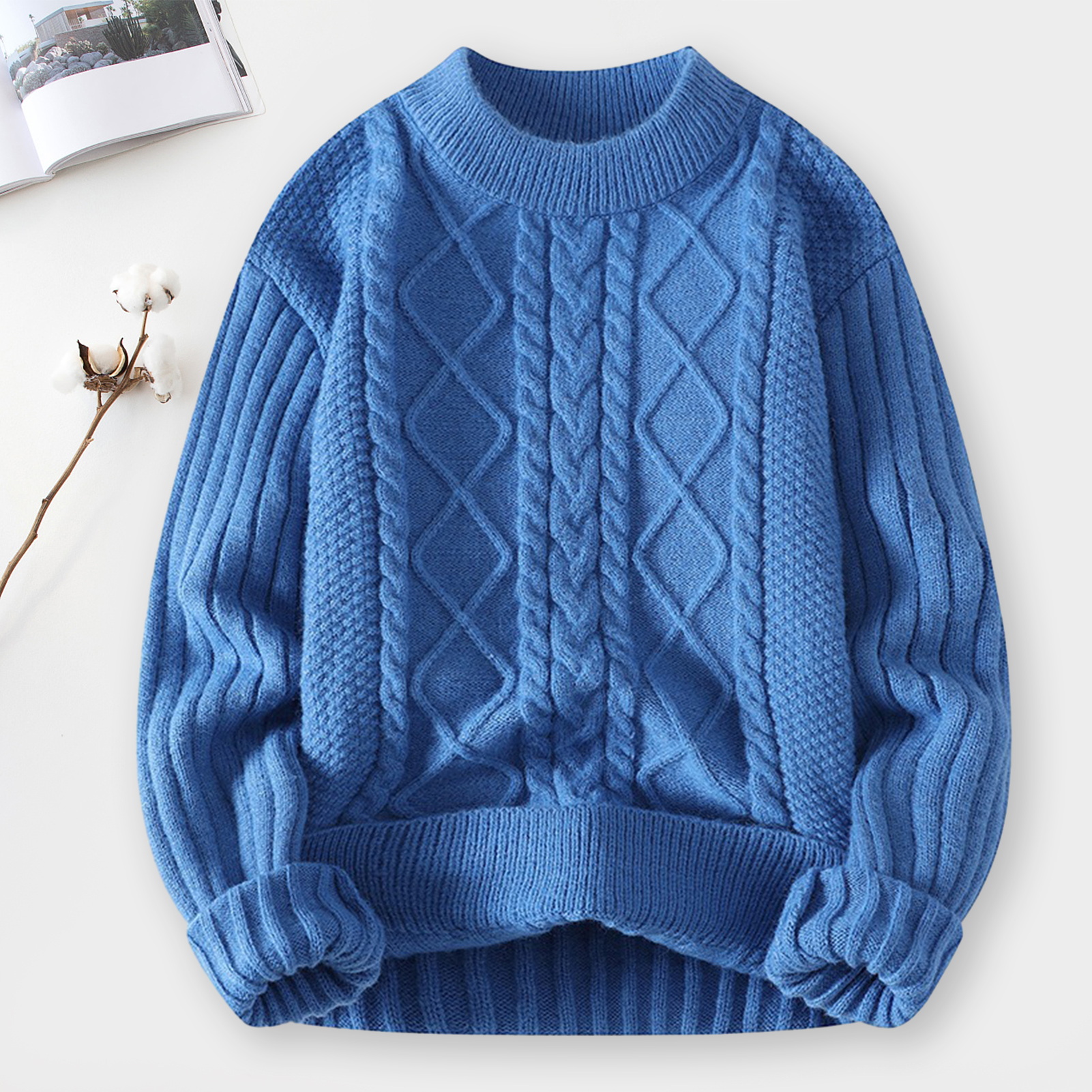 yitu Men Winter Sweater Men Sweater Cozy and Men's Winter Sweater Soft Knit Warm and Anti-pilling Perfect for Fall and711_voghion.com