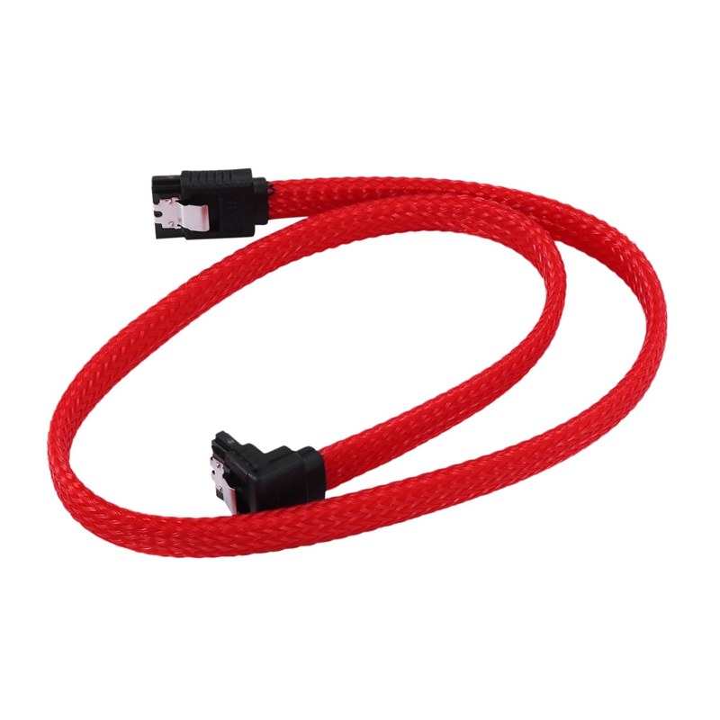 50CM SATA 3.0 III SATA3 7pin Data Cable Right Angle 6Gb/s SSD Cables HDD Hard Disk Data Cord with Nylon Sleeved