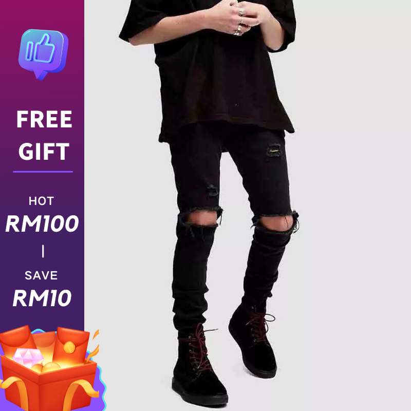 Mens Casual Skinny Jeans Pants Men 