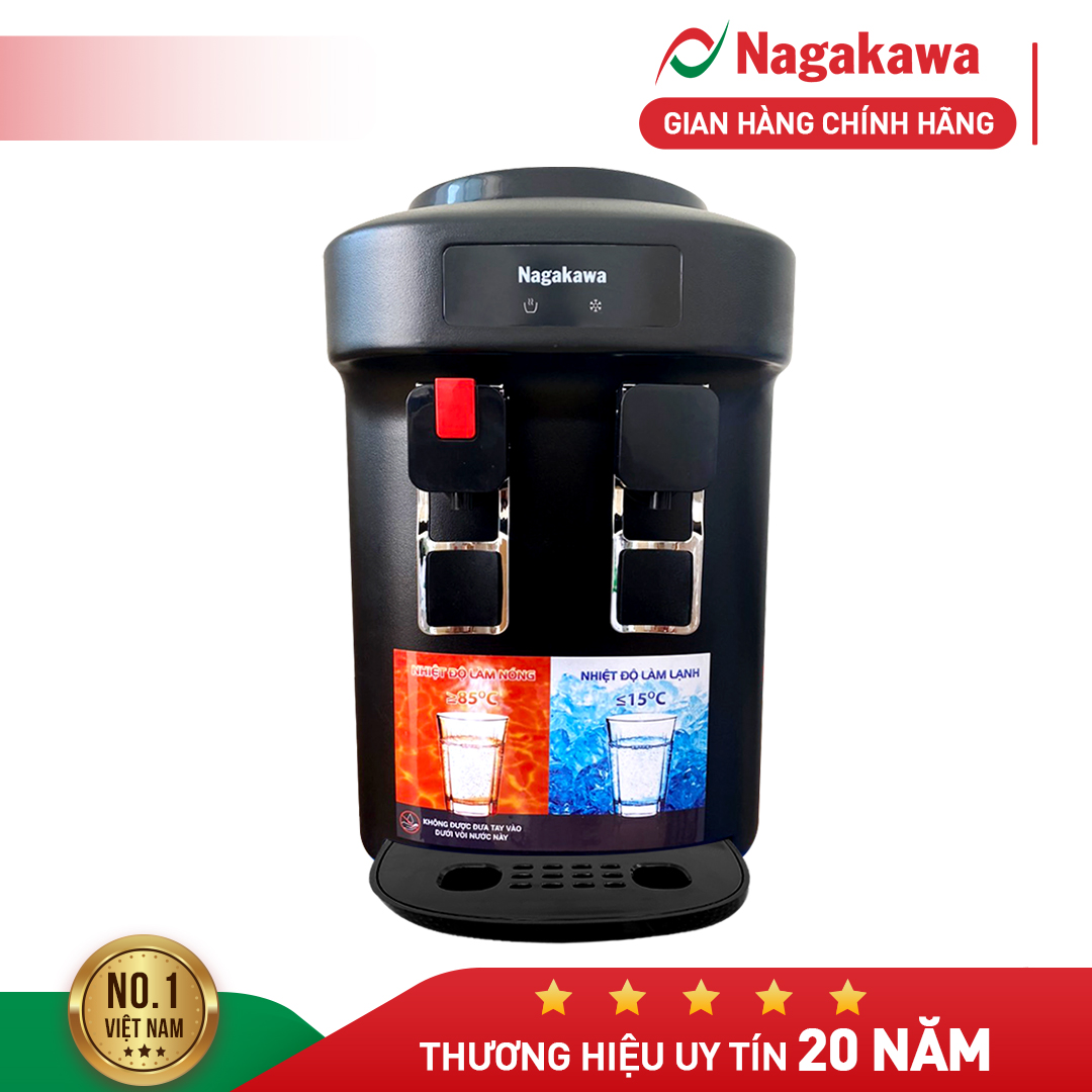 Cây nước để bàn Nagakawa NAG1107, 2 chế độ nóng - lạnh, dạng úp bình, làm lạnh nhanh, khóa trẻ em