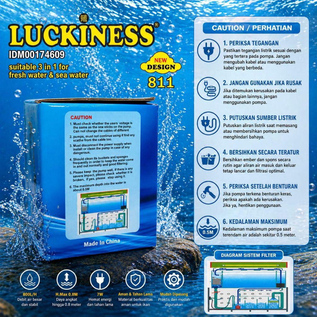 LUCKINESS 811 POMPA AIR AQUARIUM AQUASCAPE