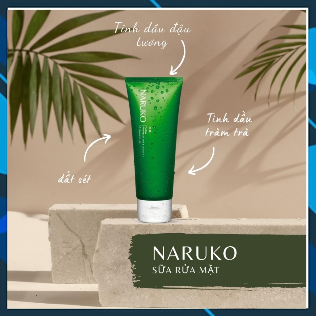 Sữa rửa mặt đất sét tràm trà ngừa mụn hiệu quả ❤𝑭𝒓𝒆𝒆𝒔𝒉𝒊𝒑❤ Naruko Tea Tree Purifying Clay Mask & Cleanser - Sale Chính hãng