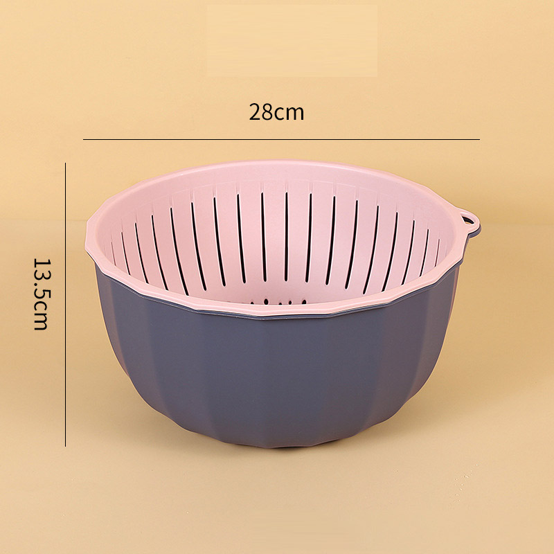 Double-decker kitchen vegetable basket drain high value vegetable basket plastic kitchen vegetable basket living room fruit storage