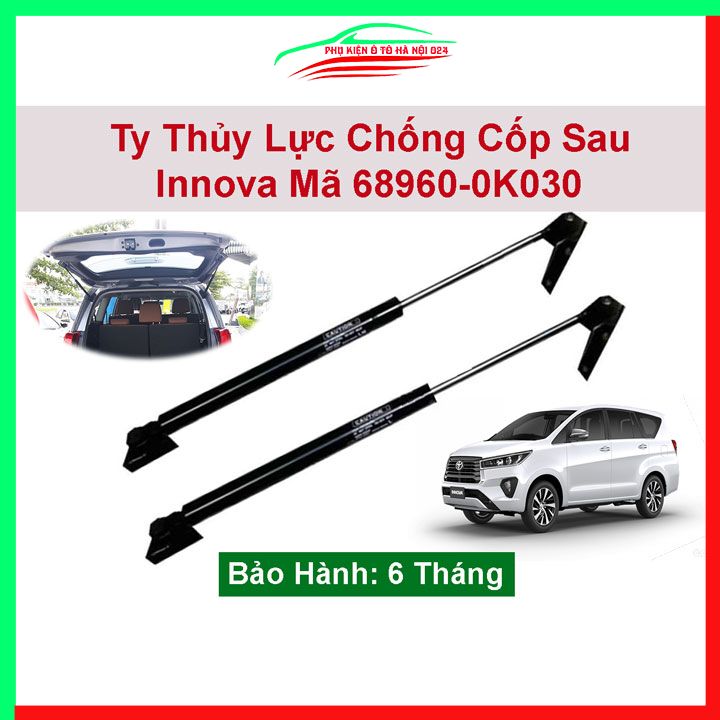 Bộ 2 ty thủy lực mở cốp ô tô Innova 2008-2015 Mã 68960-0K030, ben hơi trợ nâng, chống cốp sau xe kèm phụ kiện lắp