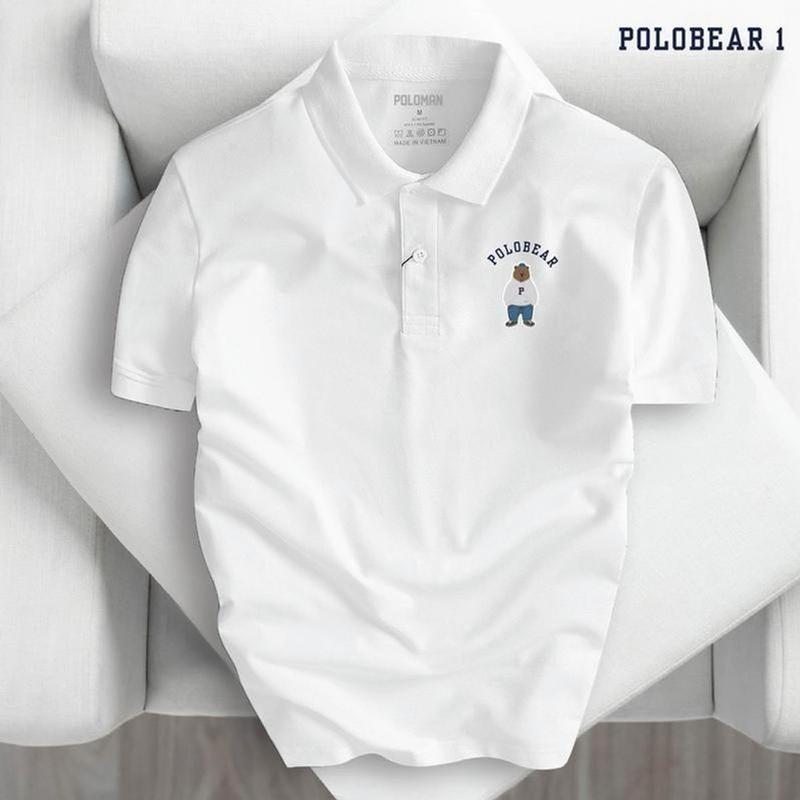 Áo thun polo bear cổ bẻ basic cvc vải cá sấu sang trọng, lịch lãm, thoáng mát