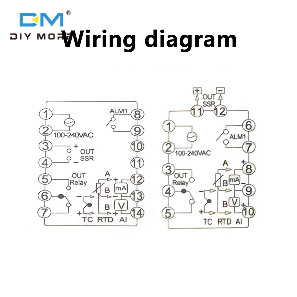 diymore Temperature Controller PID Digital Temperature Controller Relay Output Thermostat AC100-240V Temperature Control Switch