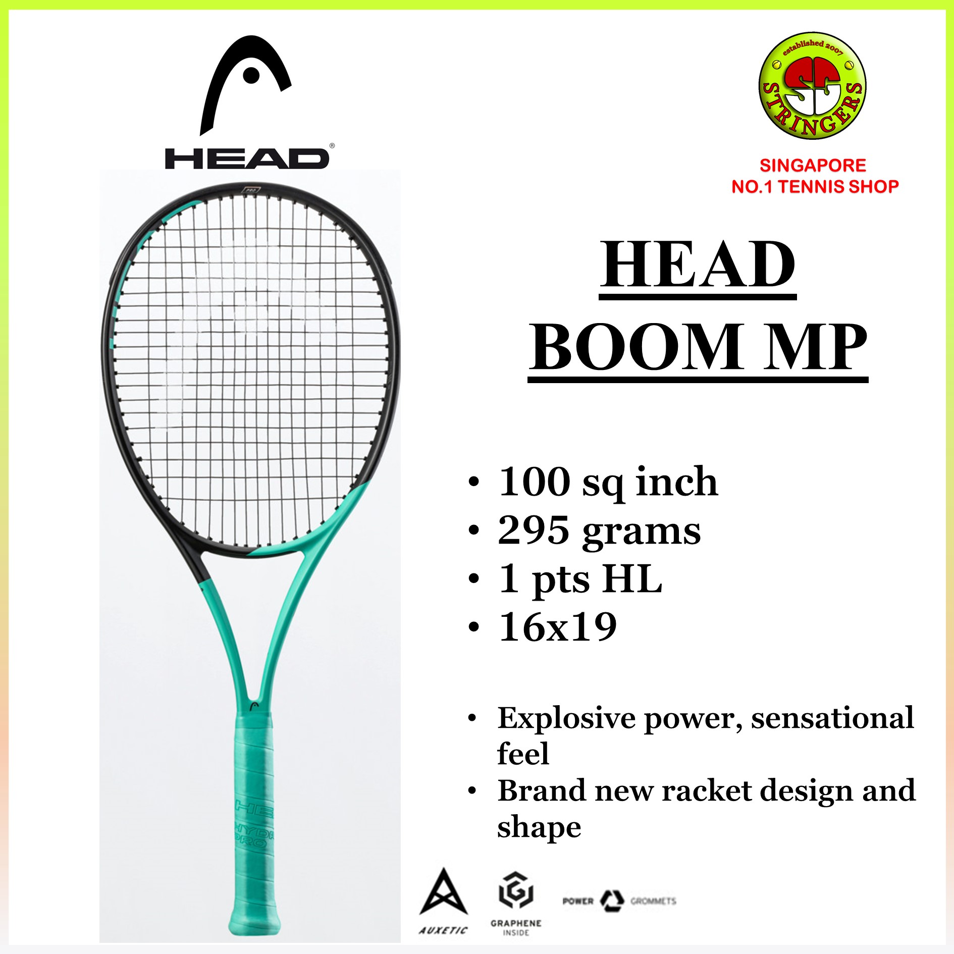 Head Boom MP Tennis Racket | Lazada Singapore