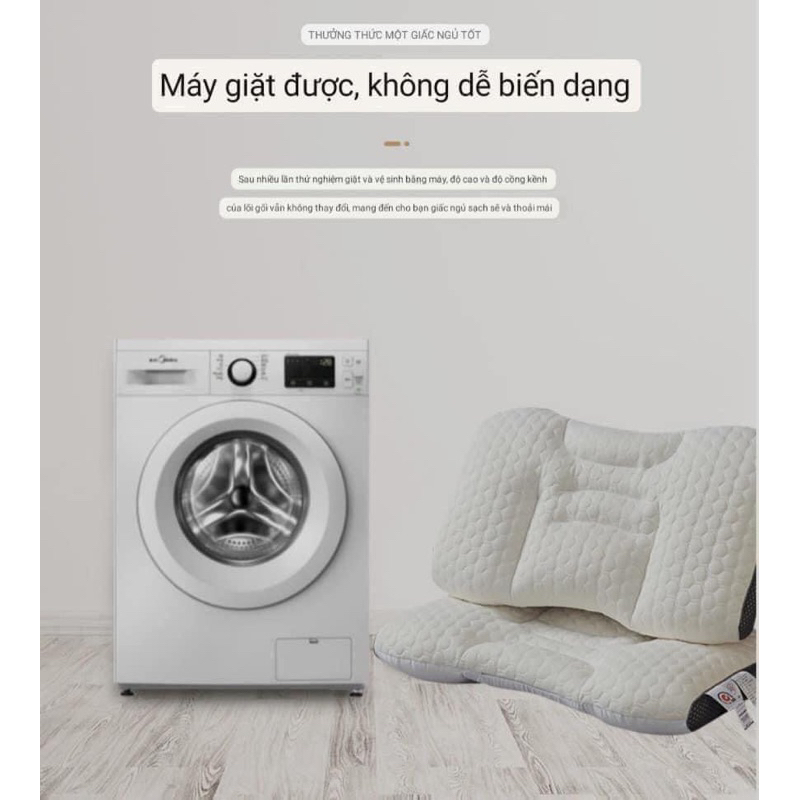 GỐI SPA DỆT KIM 3D SOVBEAN BẢO VỆ ĐỐT SỐNG CỔ CAP CẤP