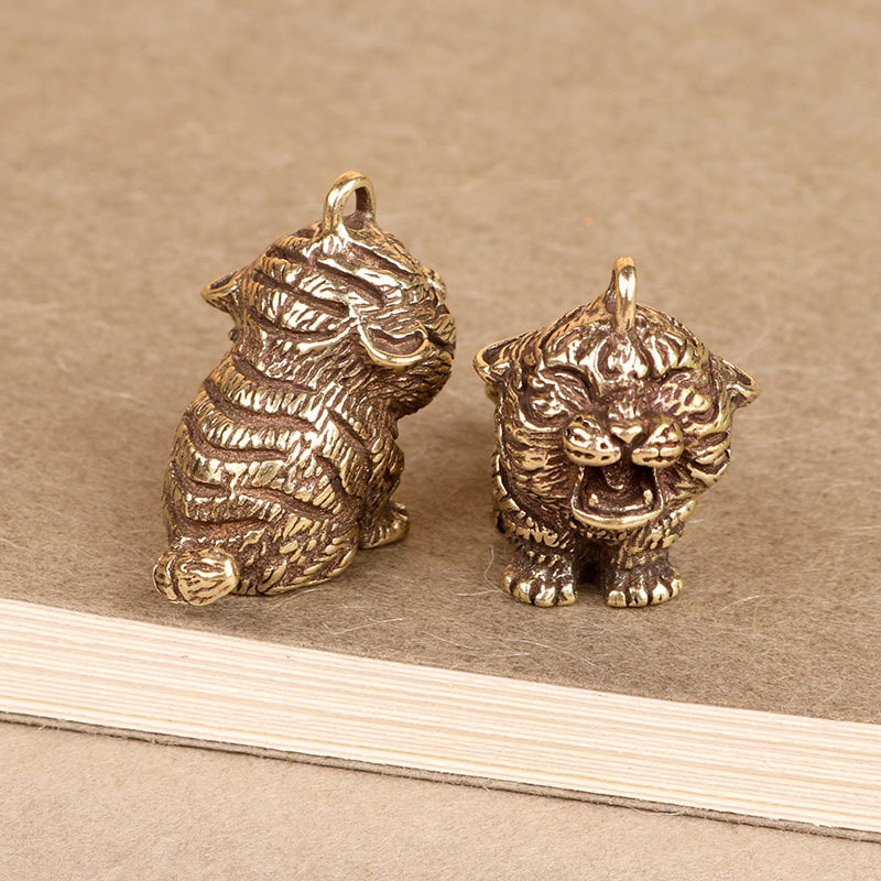 Tiger Key Metal Brass Tiger Key Chains DIY Hangings Jewelry Accessories Animal ...