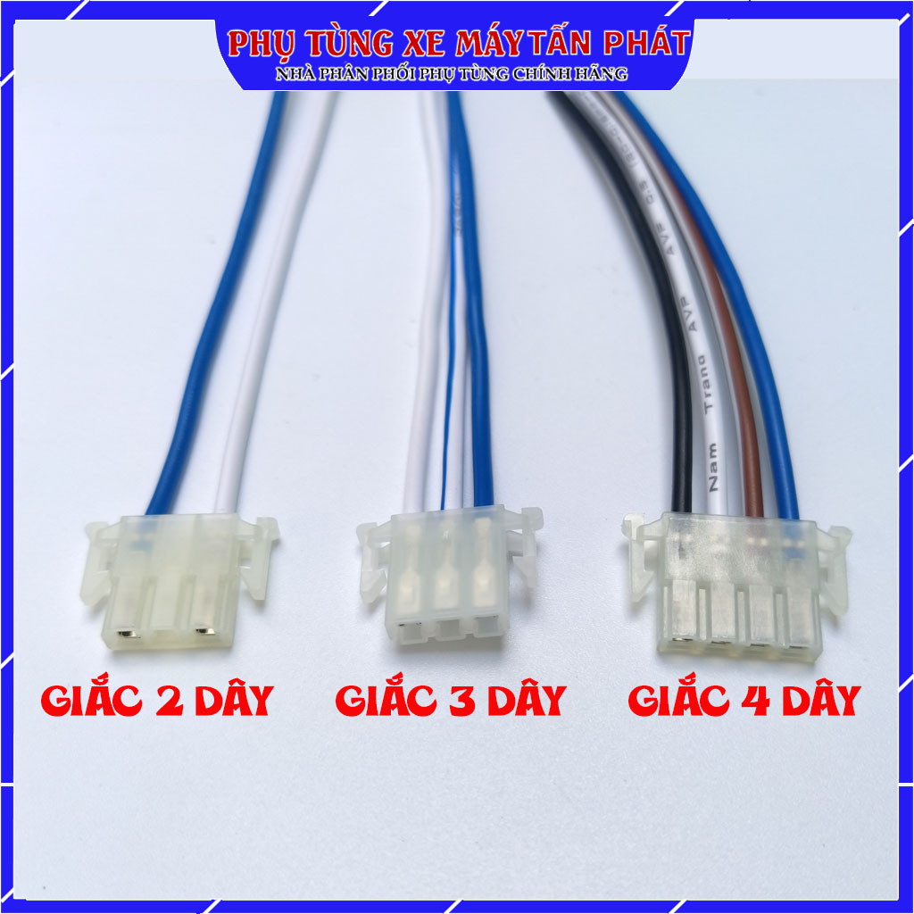 (Chính Hãng) Giắc cắm nút công tắc xe máy Giá 1 dây ( giắc 2 , 3 , 4 dây cho công tắc khởi động, nguồn, pha cos, passing )