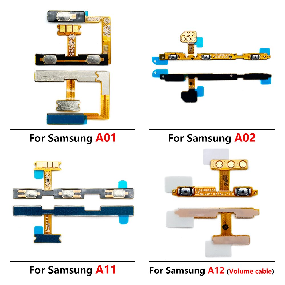 1pcs Volume Power Switch Button Flex Cable For Samsung Galaxy A01 A02 A11 A12 A21 A31 A41 A51 A71
