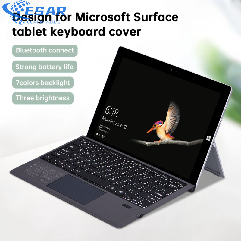 Ft-1089d Wireless Bluetooth-compatible Keyboard With Touchpad Backlit Compatible For Microsoft Surface Pro 3 4 5 6 7