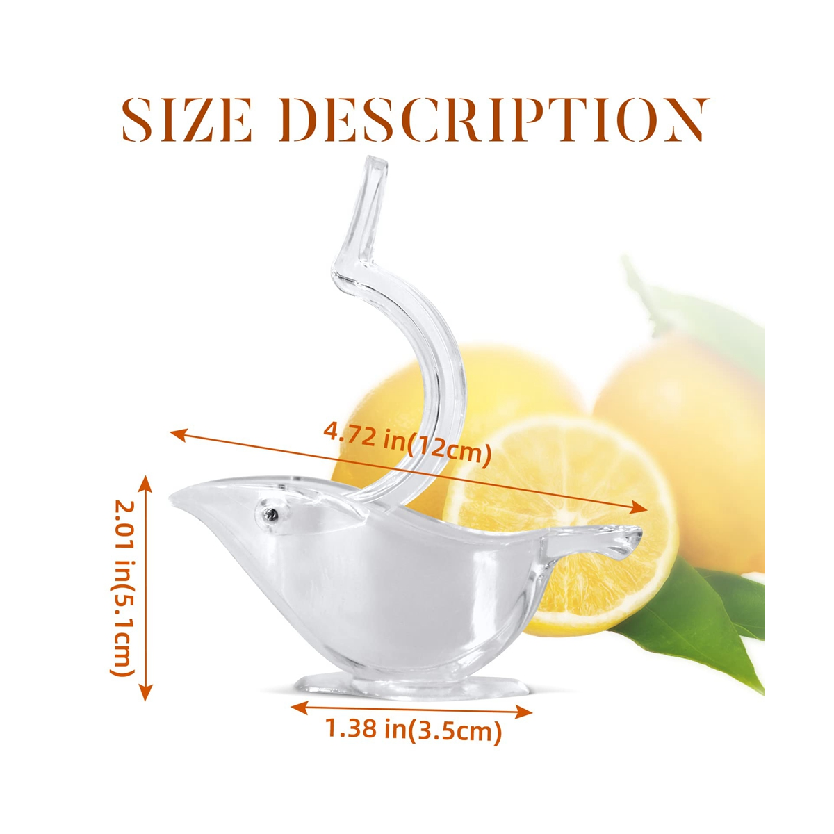 Lemon Squeezer,Lemon Juicer, Acrylic Lemon Manual Juicer Squeezer, Bird Lemon Squeezer (6 Pcs)