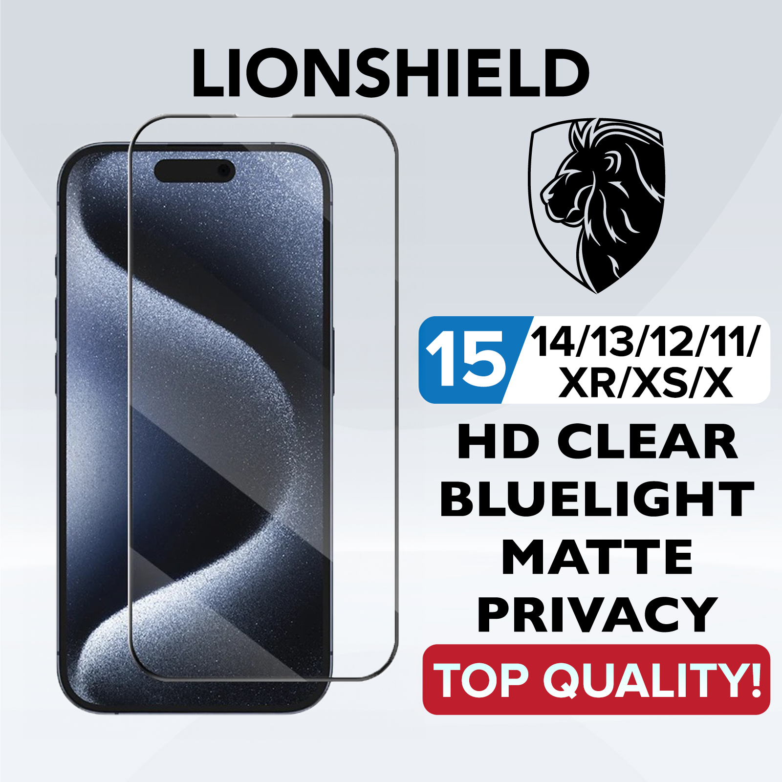 (SG) LionShield Tempered Glass Screen Protector, Compatible with iPhone