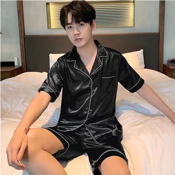 Bộ Đồ Pijama Cộc Tay Chất Lụa Satin Cao Cấp Nhiều Màu