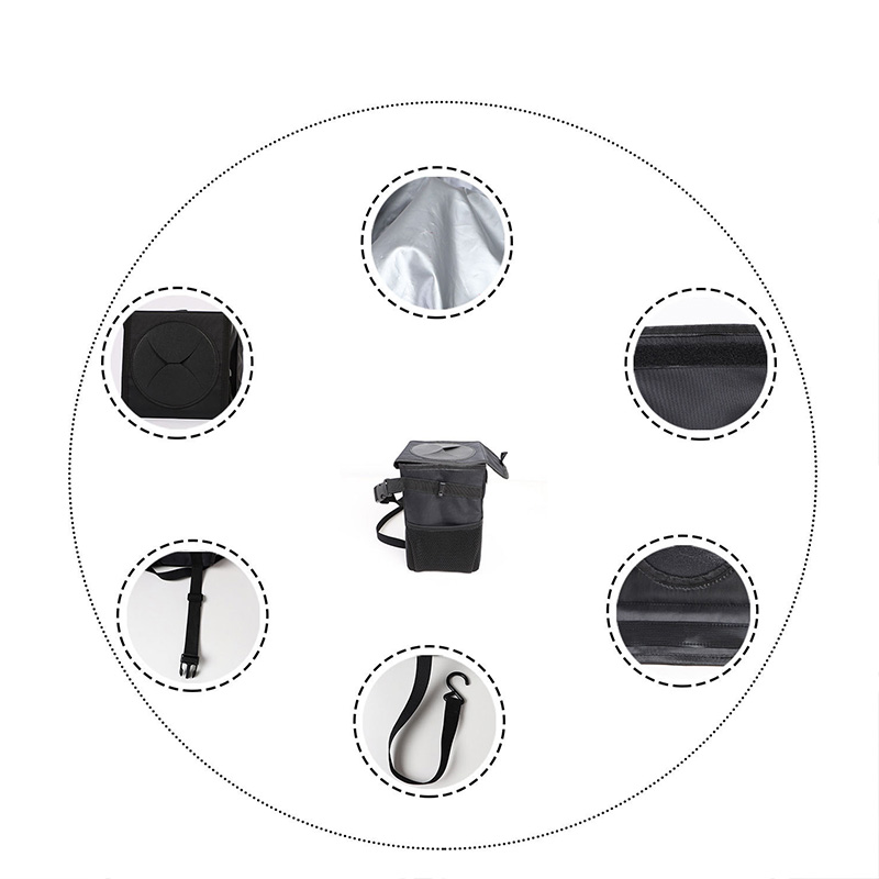 Car car foldable mini waterproof trash can, hanging storage bag, car black trash can