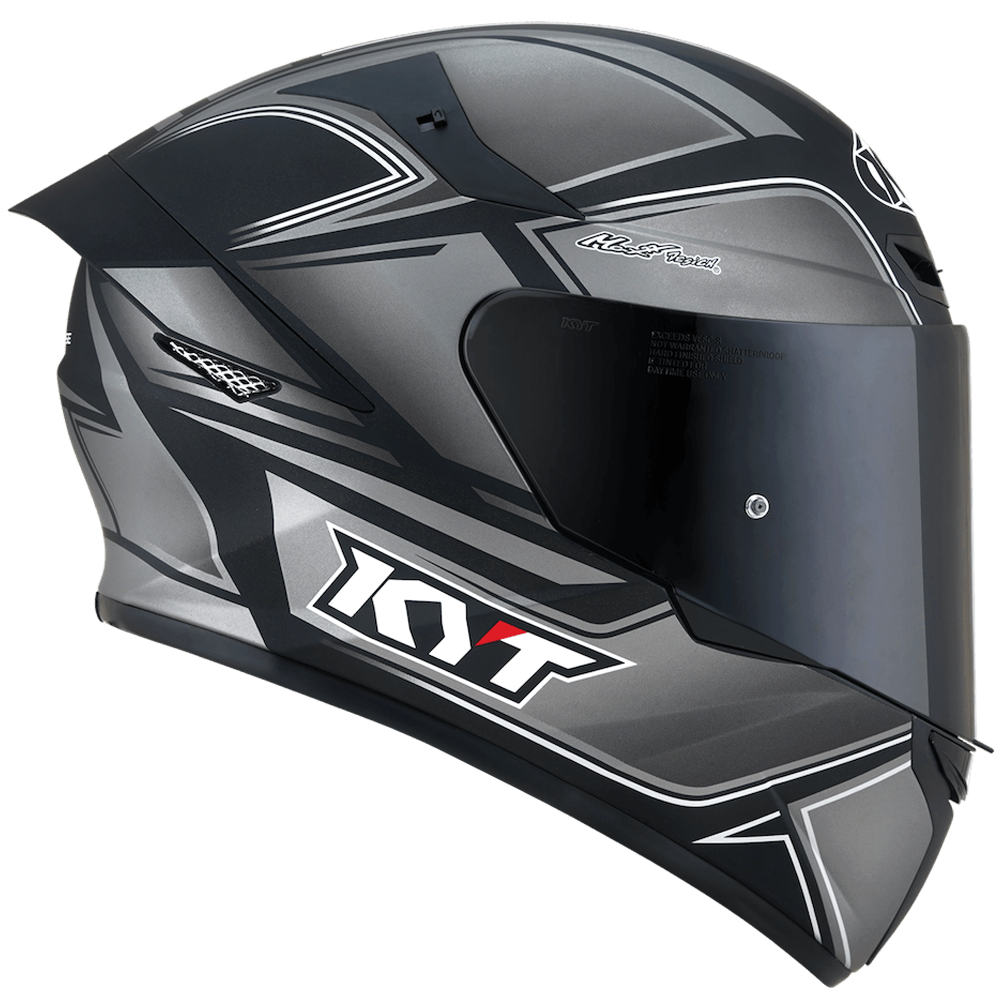 KYT HELMET TTCOURSE TOURIST MATT COOL GREY FULL FACE HELMET WITH CLEAR