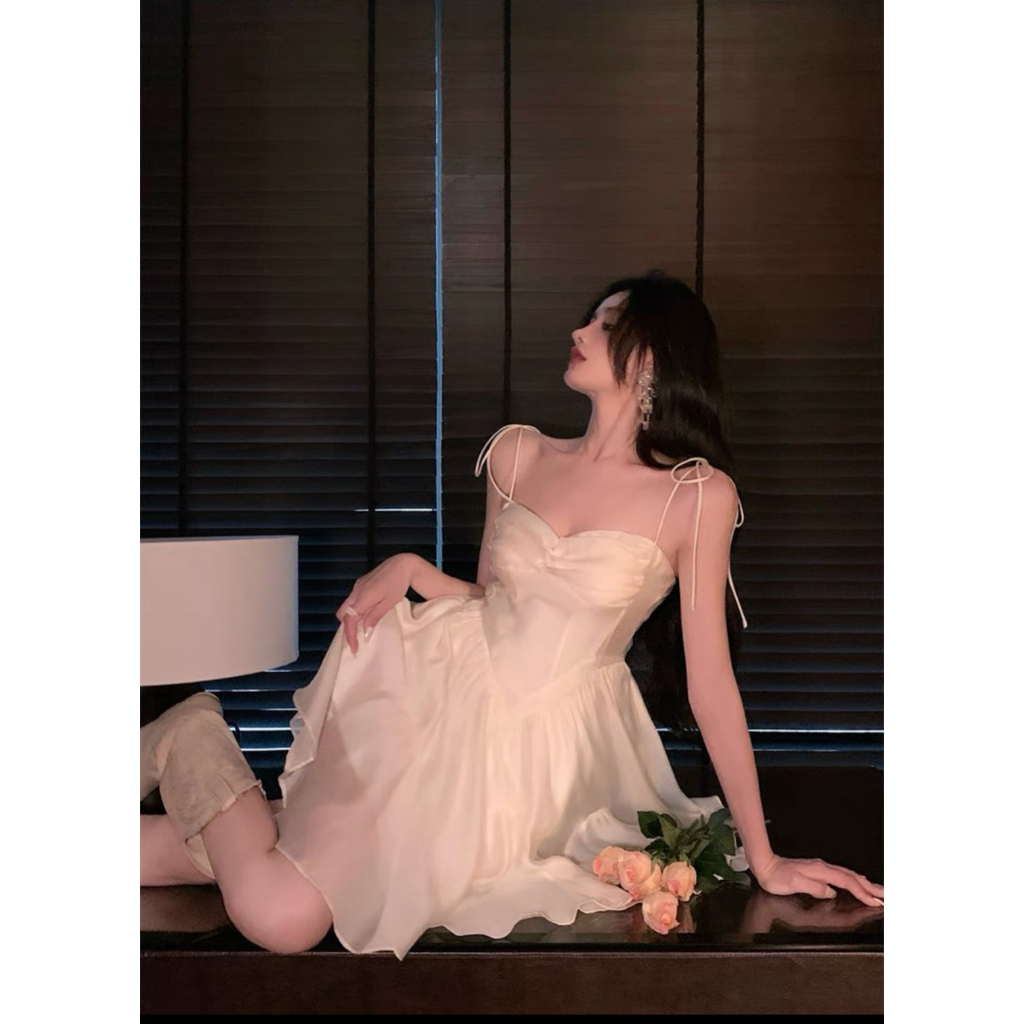 Đầm Xòe Bồng Nơ Vai Tiểu Thư Dự Tiệc