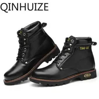 mens leather steel toe boots