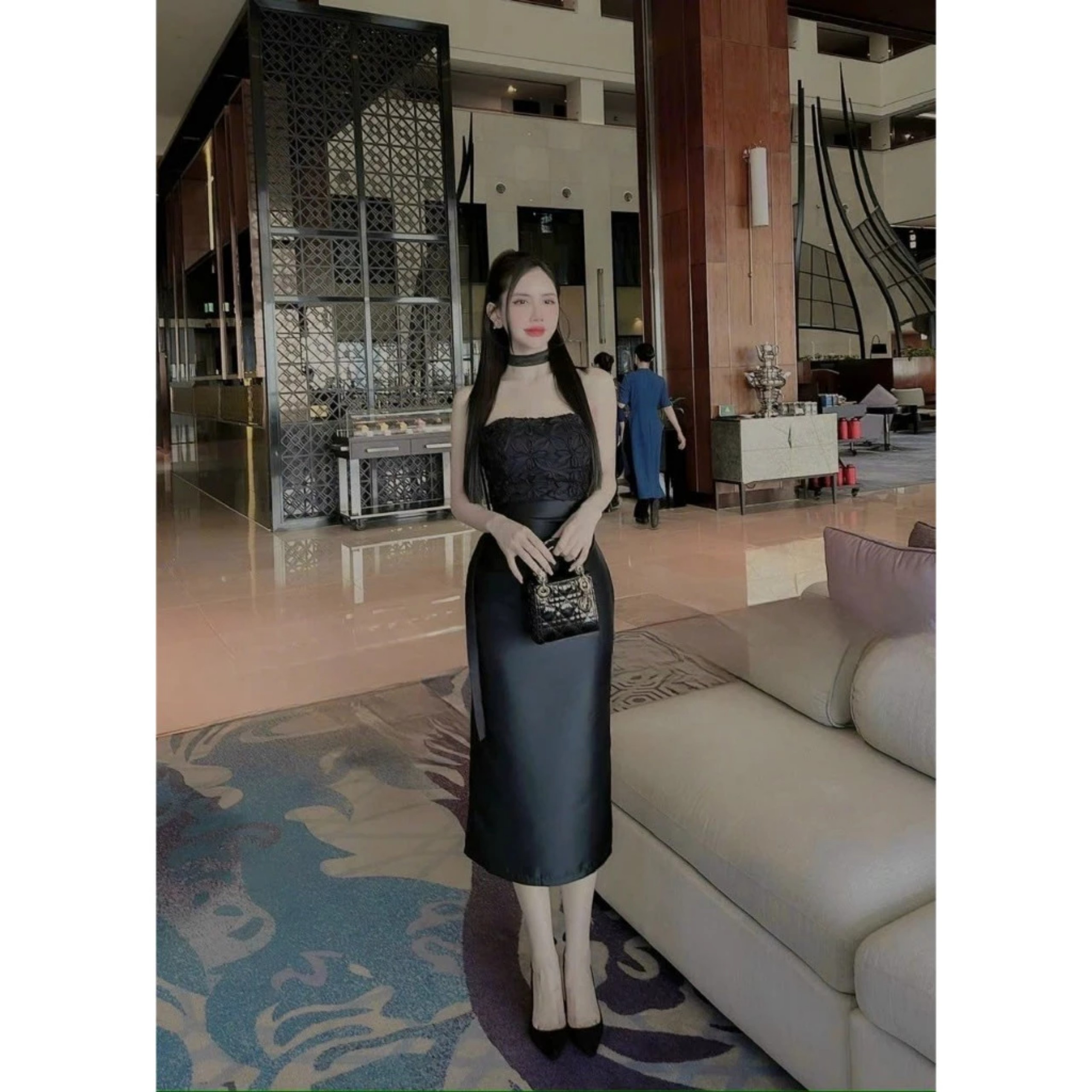 Đầm Dự Tiệc Ôm Body Phối Ren Nata BY8607