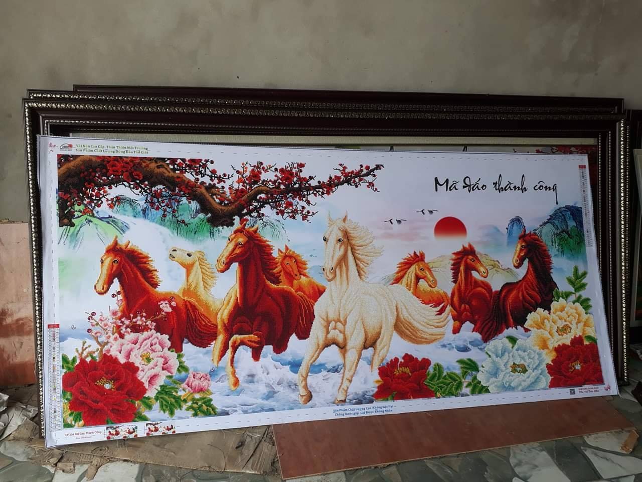 Tranh đính đá cao cấp Mã Đáo Thành Công (chưa đính đá, không khung)
