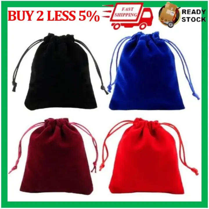 12cm X 15cm Velvet Drawstring Pouch Bag 5 Pcs In A Pack Lazada Singapore