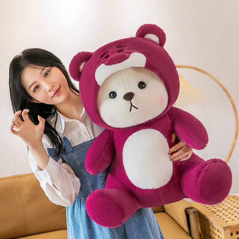 KS Gấu Búp bê gấu Teddy vải lông gấu dâu tây biến đổi siêu dễ thương mới của KS