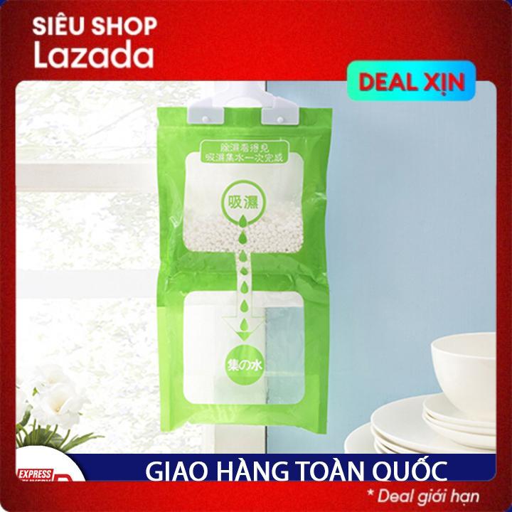 Set 2 Túi hút ẩm chống nấm mốc công nghệ Nhật Bản treo tủ quần áo phòng tắm ẩm thấm khử mùi hôi làm sạch không khí an toàn cho gia đình bạn