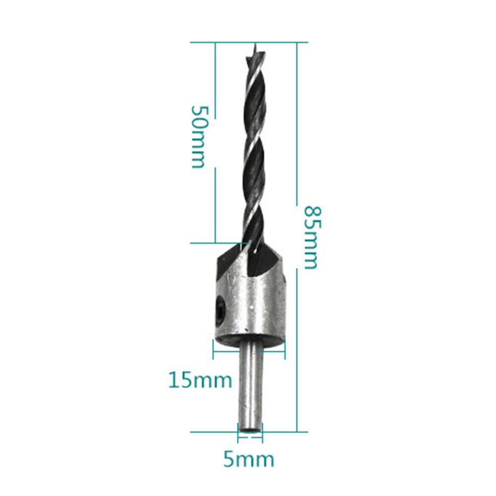 Hometool Countersink Drill Bit Set Hole Drill Woodworking Chamfer Bit Set Reaming Drilling 3MM/4mm/5MM/6MM
