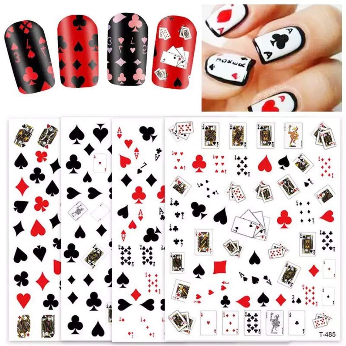 Sticker 3D bài tây dán móng 5.0 BYH125