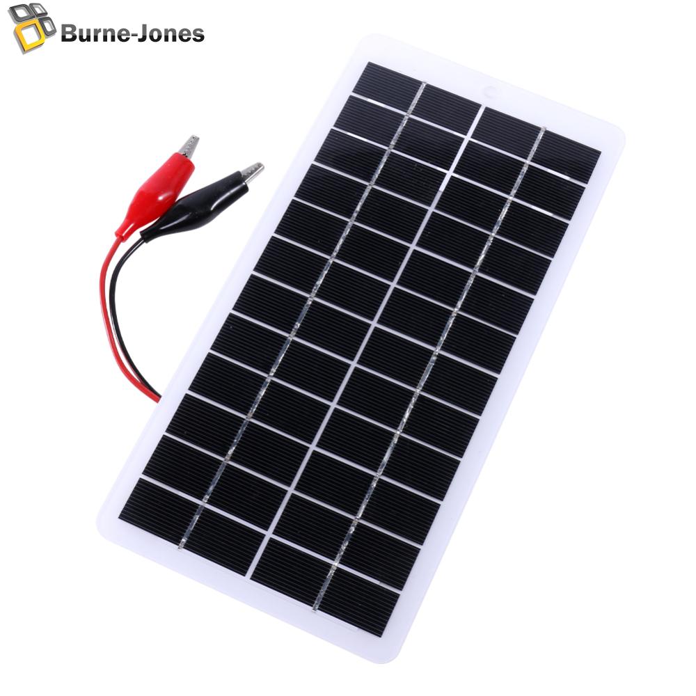 10W Solar Battery Charger with Carabiner 12V Cells Power Bank Polysilicon Solar Charger Plate Portable for Outdoor Lamp Pump