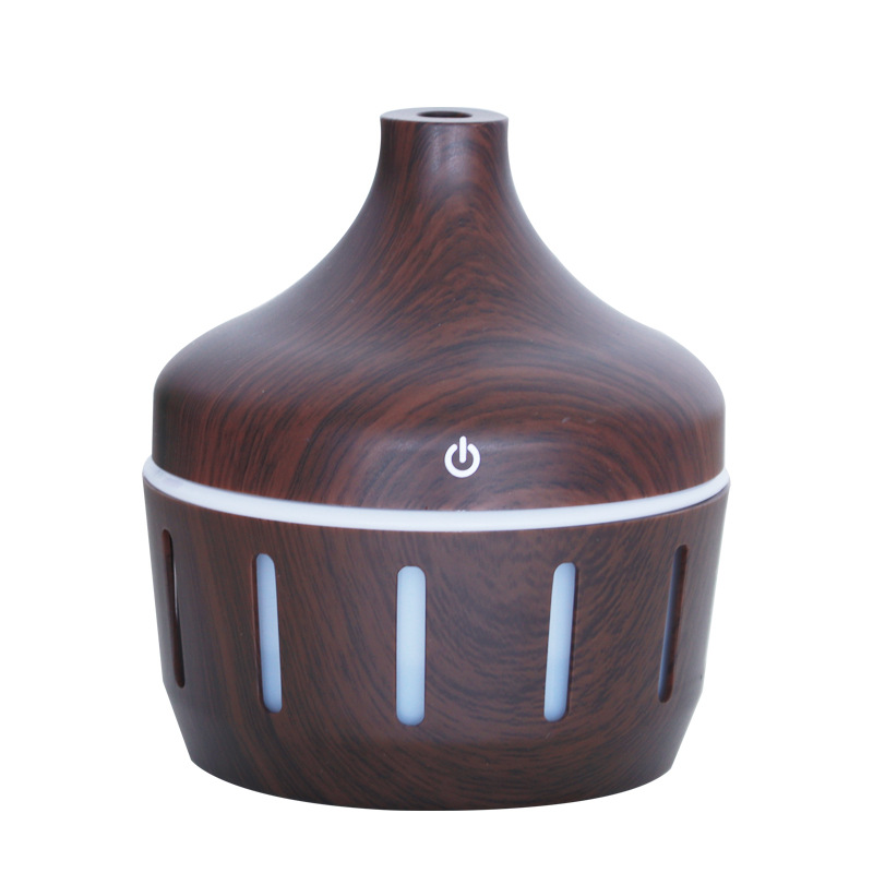 Máy xông tinh dầu giả gỗ hình trục tạo ẩm khuếch tán 300ml