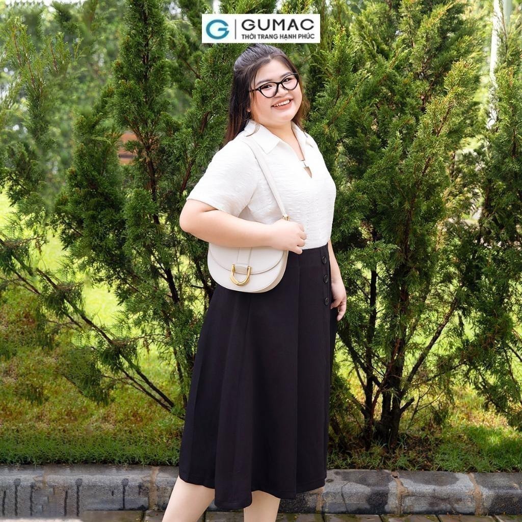[15 - 17.6 |Voucher 8-15%] Chân váy nữ A bigsize đính nút thời trang GUMAC VD10051